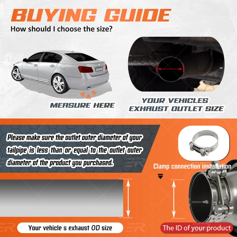 Punta de escape universal acero inoxidable - accesorio tuning - imagen 5