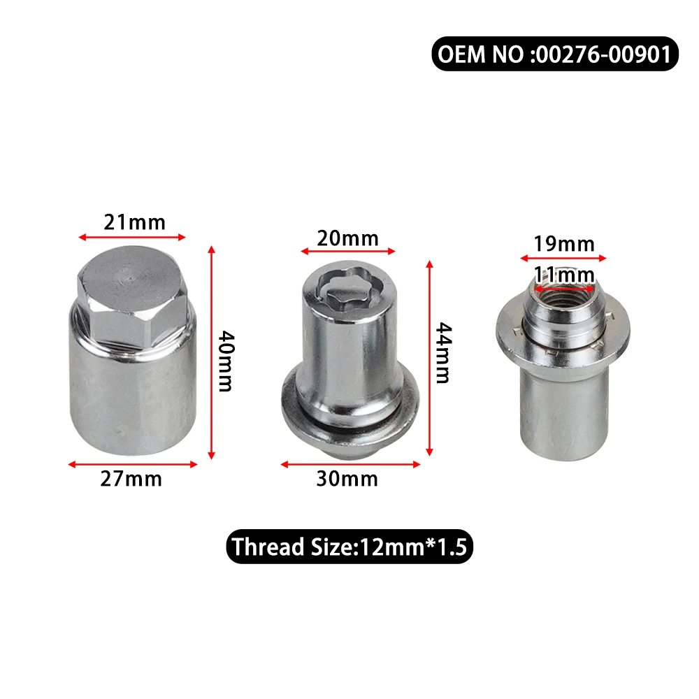 Tuercas antirrobo Toyota Lexus M12x1,5 con llave PT27648100 - imagen 3