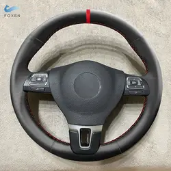 Funda de volante de cuero para VW Golf 6, Caddy, Tiguan