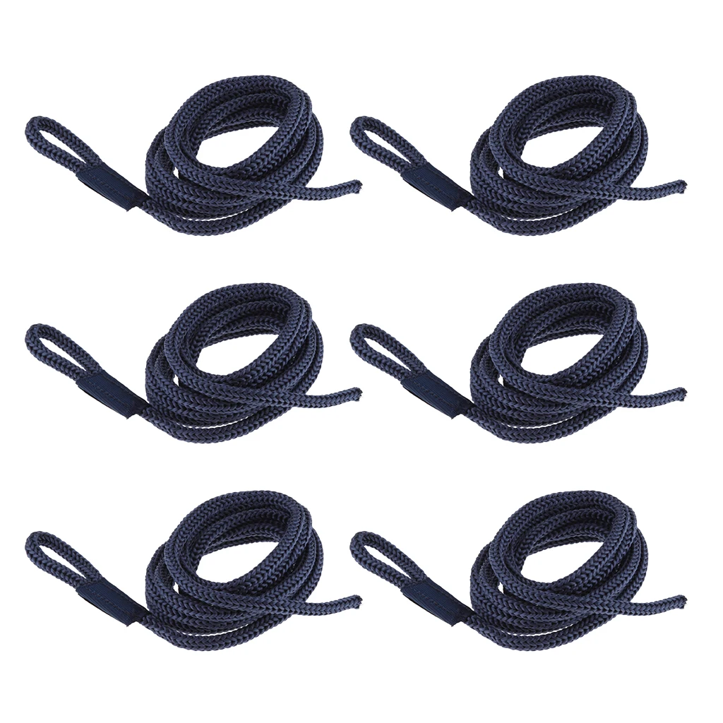 Líneas de guardabarros de barco doble trenzado en color azul y negro