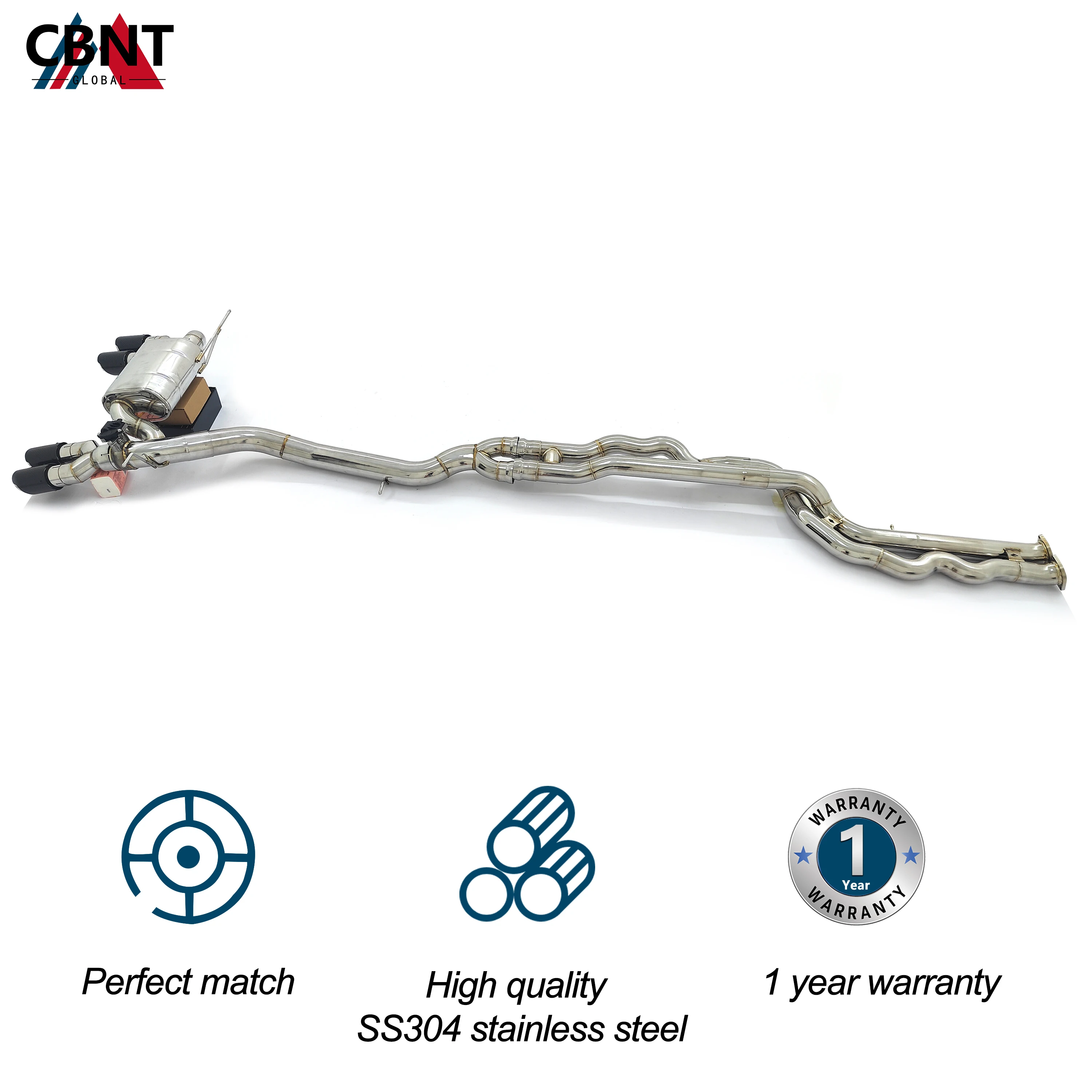 Escape catback CBNT con válvula – BMW M3 F80 M4 F82 S55 3.0 - imagen 2
