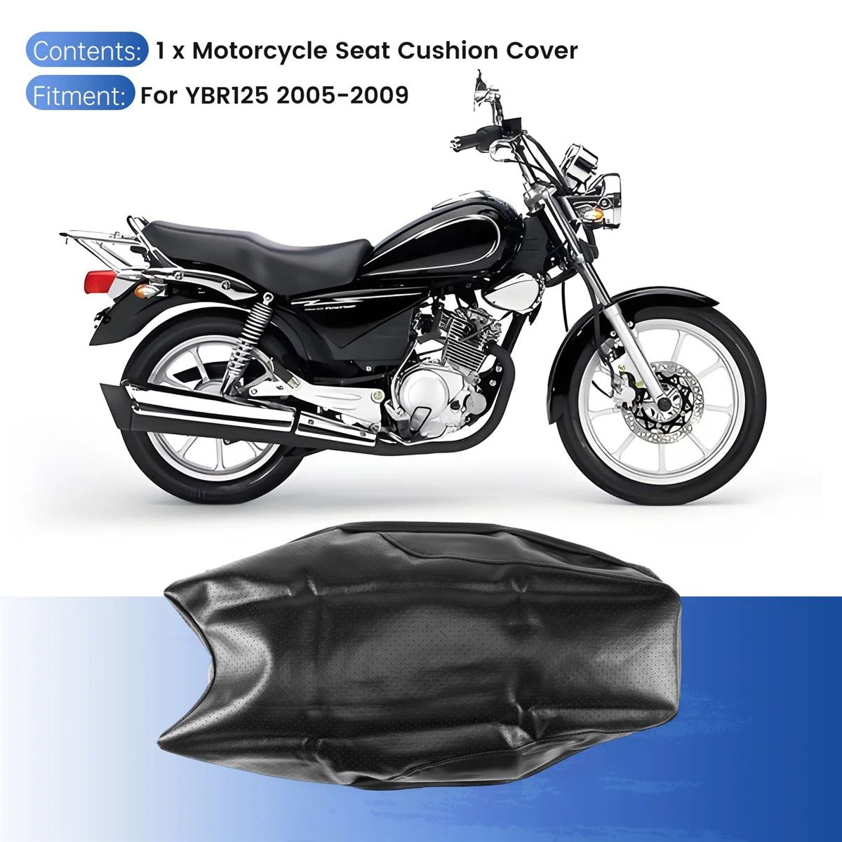 Funda de asiento Yamaha YBR125 cuero PU 2005-2009 YS150