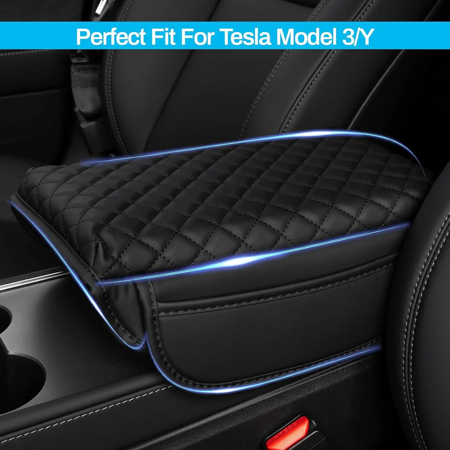 Protector consola Tesla Model 3 Highland y Y de cuero - imagen 3
