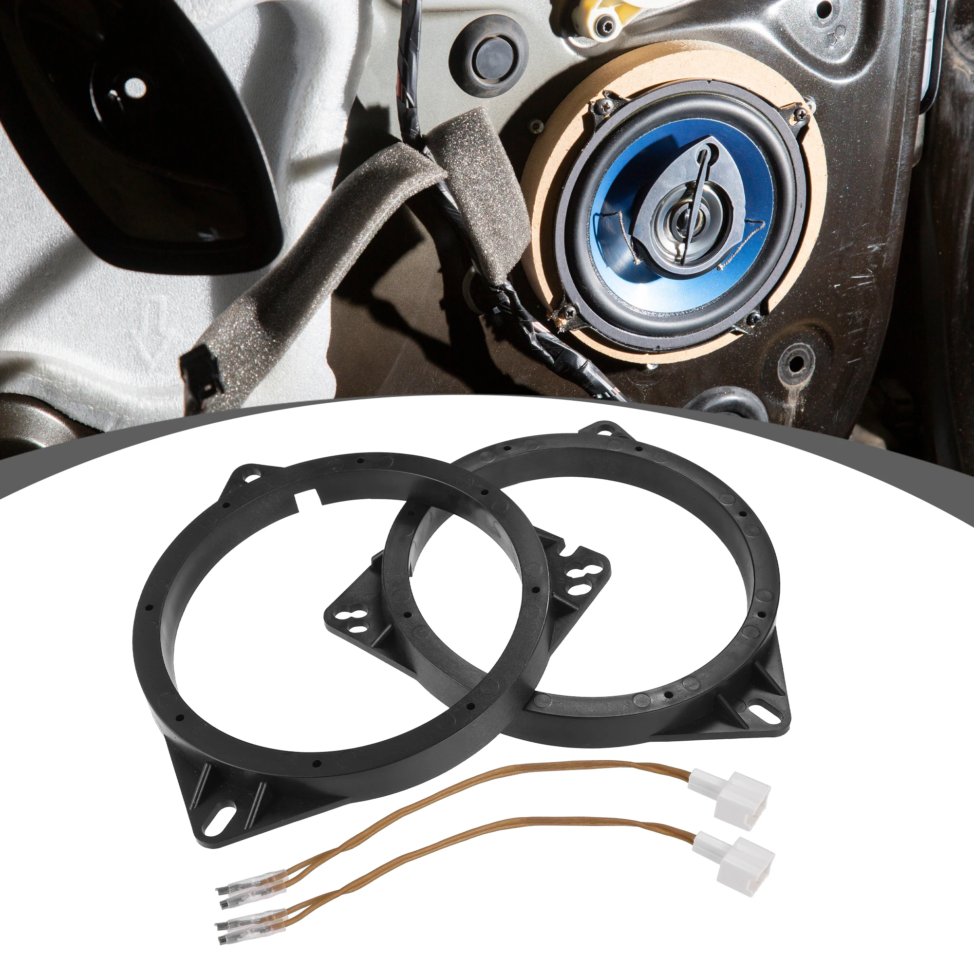 X Autohaux 6,5 "anillo espaciador adaptador de altavoz de coche con combinación de cables para Toyota RAV4 F/R 2001-2015 para Toyota Avalon R 05-11