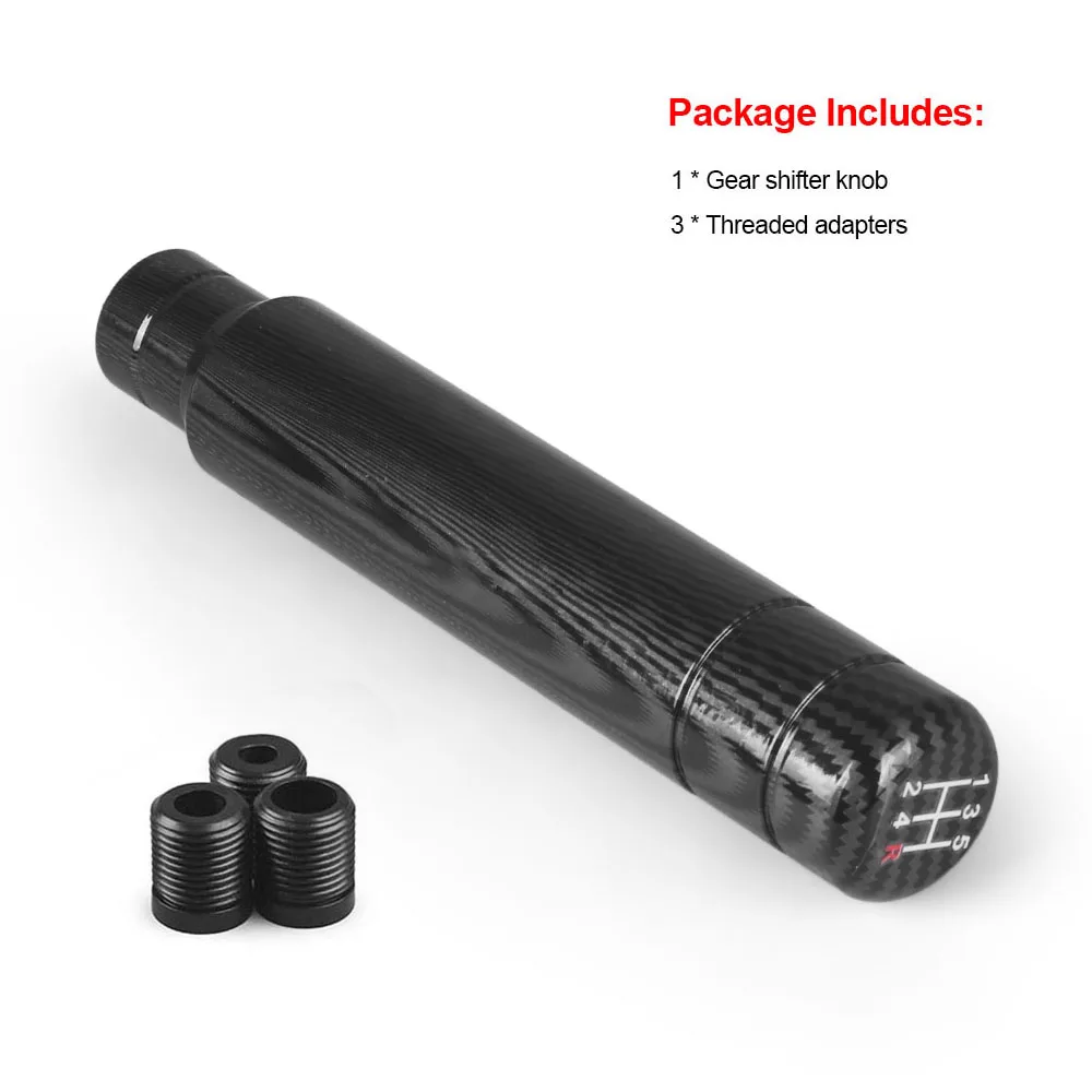 Pomo universal de cambio de aluminio efecto carbono, 5 velocidades - imagen 2