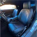 black red stitching