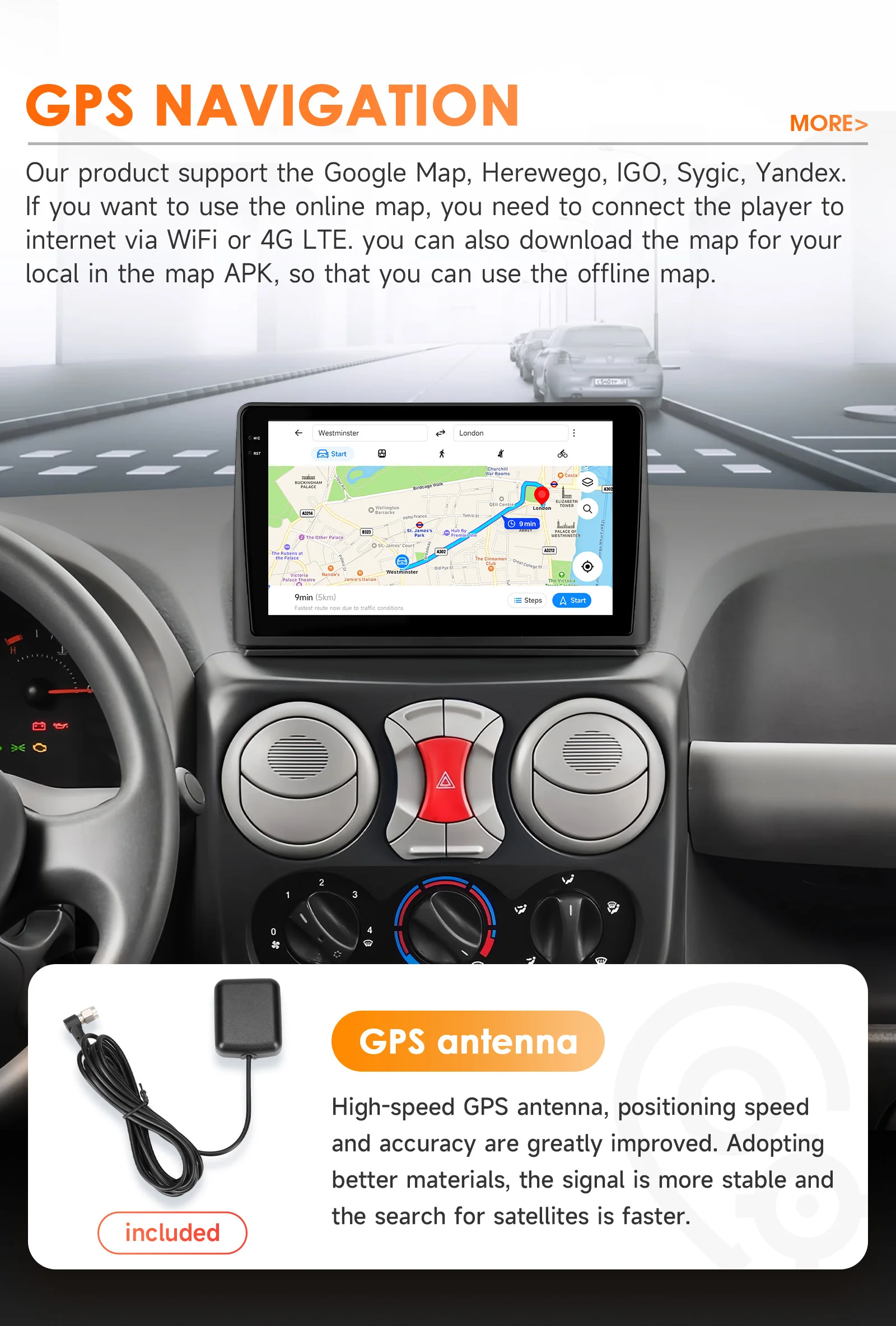 Radio 2DIN multimedia Hizpo con CarPlay para Fiat Doblò 2002-2009 - imagen 3