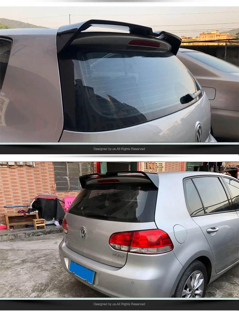 Detalle del perfil y curvatura del alerón VW Golf 6