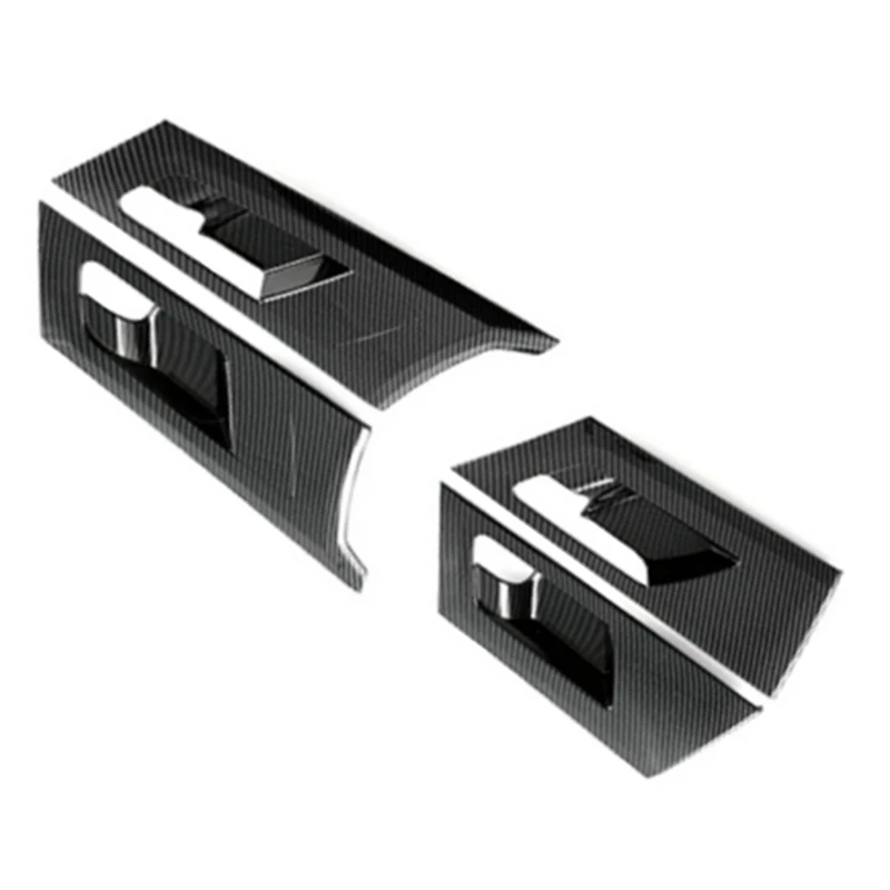 Cubierta de marco de puerta Interior de fibra de carbono para coche, moldura de protección de manija, pegatina para Mitsubishi Outlander 2022 2023 - imagen 4