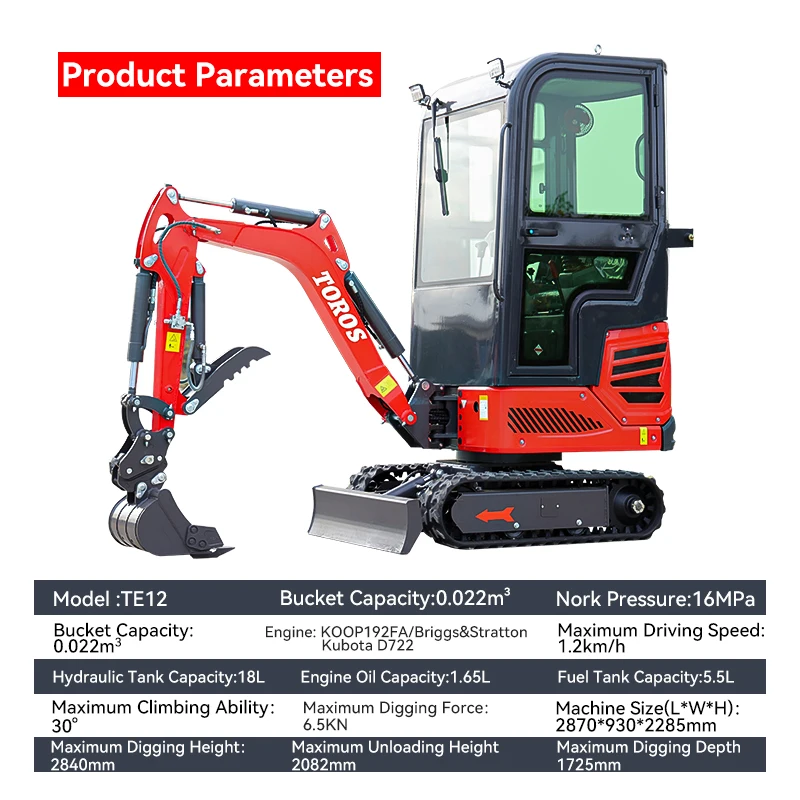 Mini excavadora sobre orugas CE EPA para construcción - imagen 5