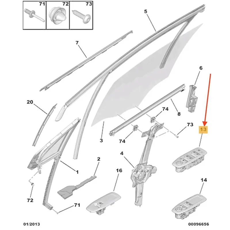 96749624ZD Interruptor elevalunas eléctrico Peugeot 208 - imagen 3