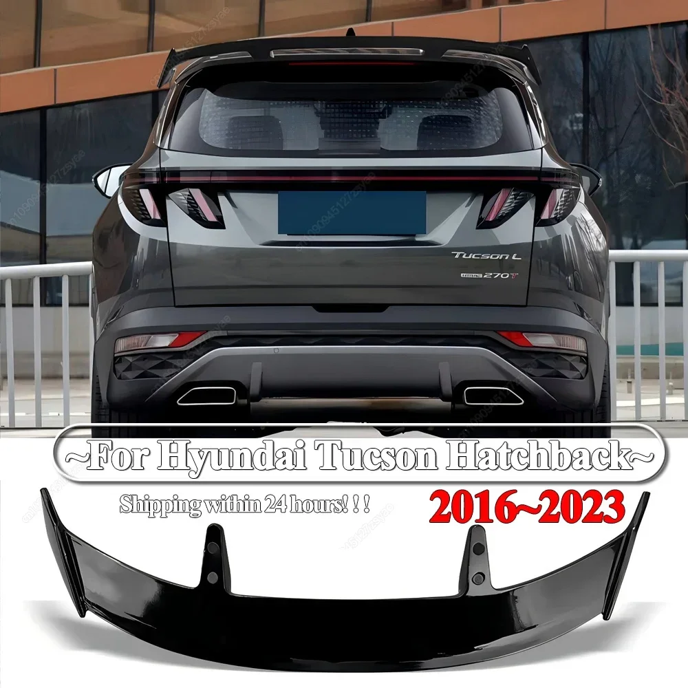 Alerón trasero ABS para Hyundai Tucson 2016-2023, negro brillo