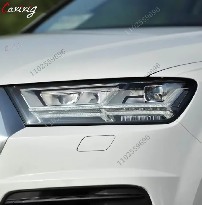 2 uds para Audi Q7 4M 2016 2017 2018 2019 2020 tinte de faro de coche película protectora de vinilo negro accesorios adhesivos transparentes de TPU