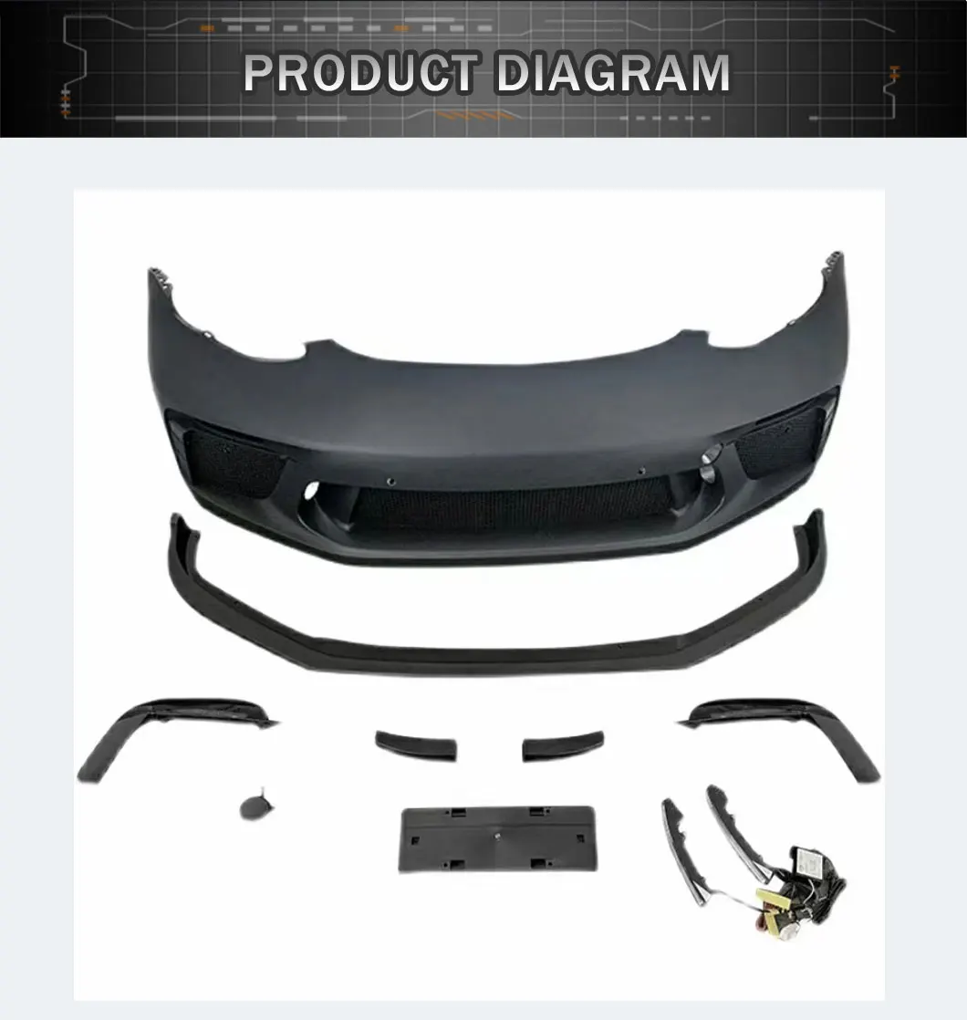 Detalle parachoques delantero GT3 Tesla