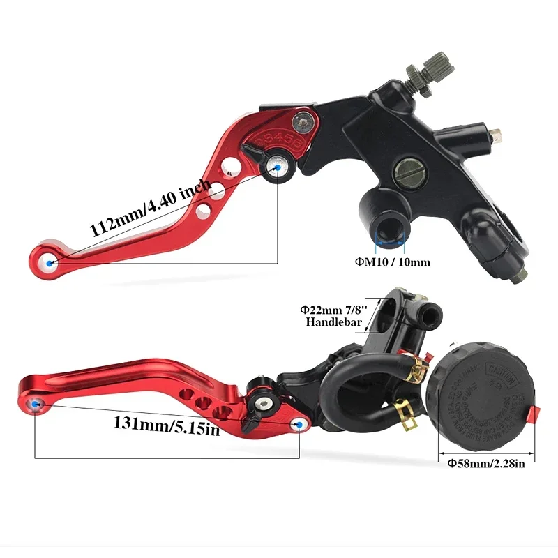 Cilindro Maestro Freno Hidráulico 22mm CNC – Moto Pit Bike 250-500cc - imagen 2