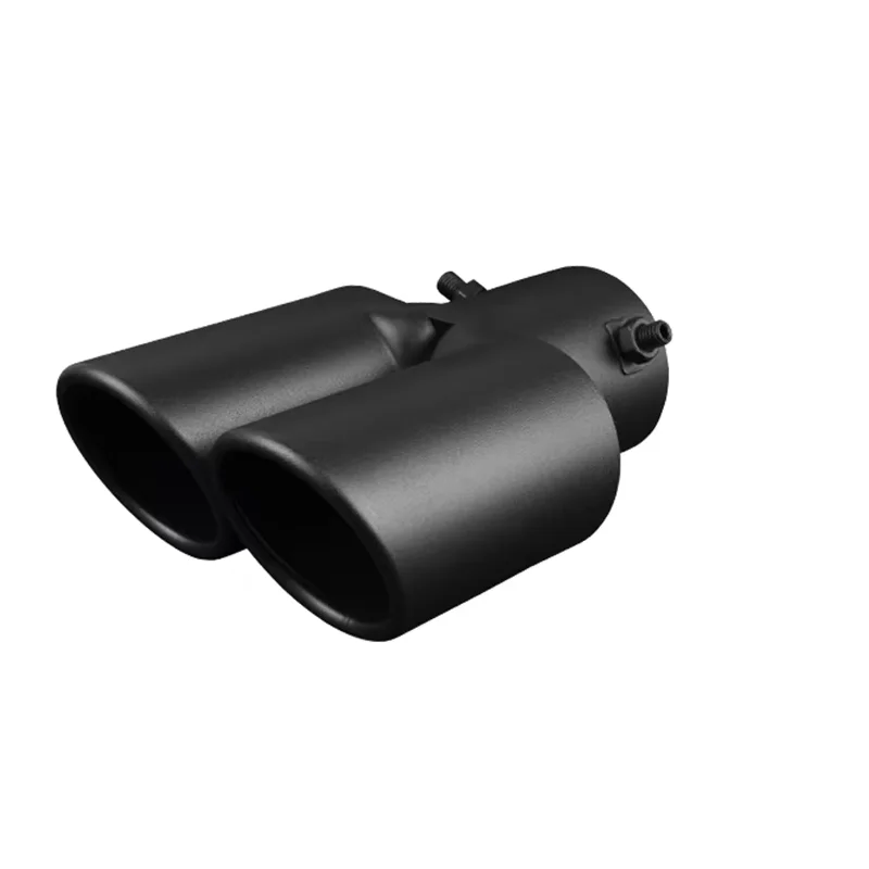 Puntas de escape doble salida universal negro – acero inoxidable - imagen 2