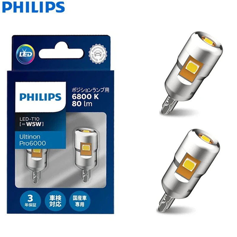 Philips LED T10 W5W Ultinon Pro6000 6000K luz aparcamiento placa