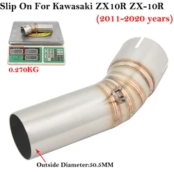 Escape slip-on Kawasaki ZX10R 2011-2020 tubo enlace medio silenciador