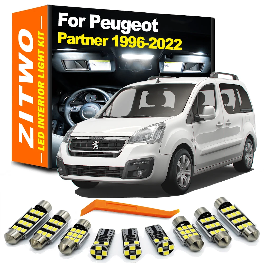 ZITWO-Kit de bombillas LED para maletero de lectura de mapas, cúpula Interior, para Peugeot Partner MK1 MK2 MK3 I II III 1996- 2018 2019 2020 2021 2022