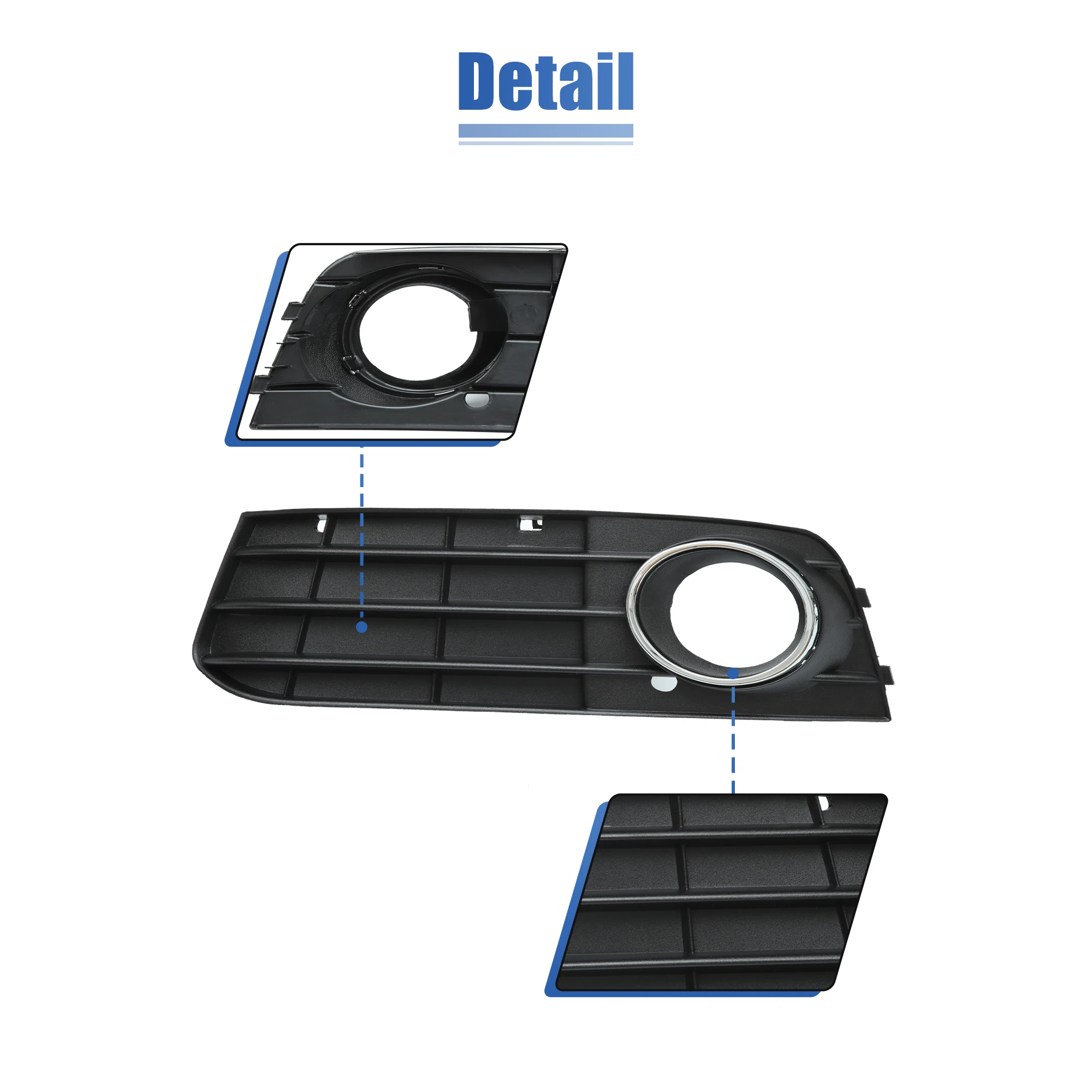 X Autohaux 8KD 807 681 01C 8KD 807 682 01C cubierta de rejilla de luz antiniebla delantera izquierda del lado derecho del conductor para Audi A4 09-12 - imagen 5