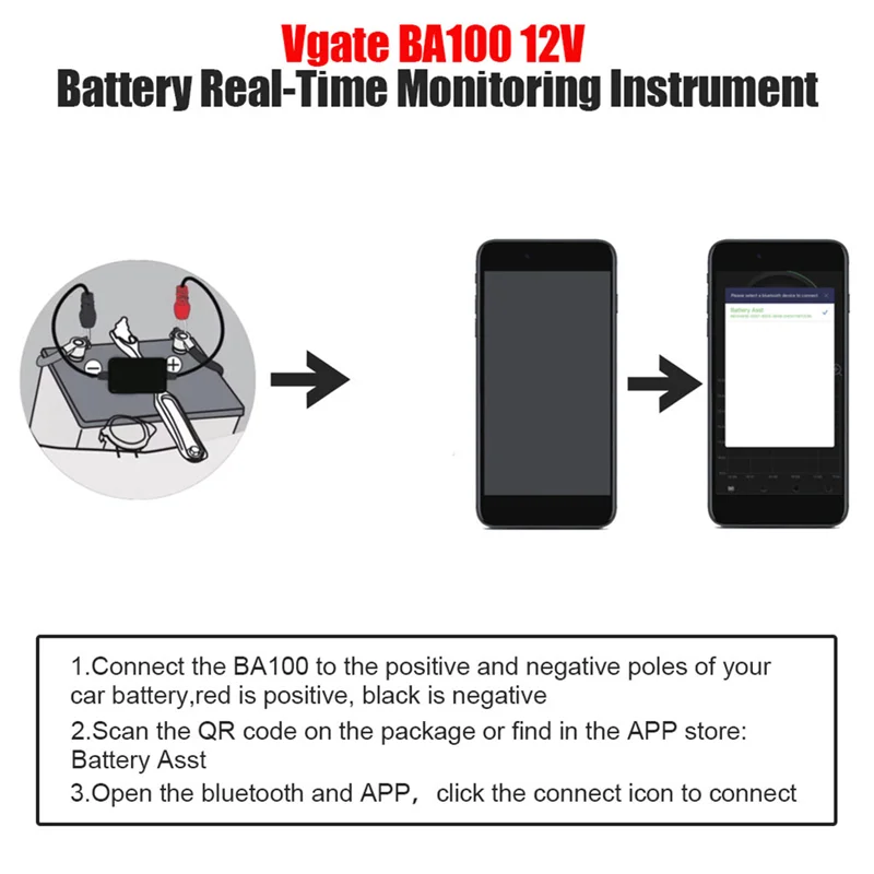 AEF3-BA100 Probador de batería Bluetooth diagnóstico Android iOS - imagen 2
