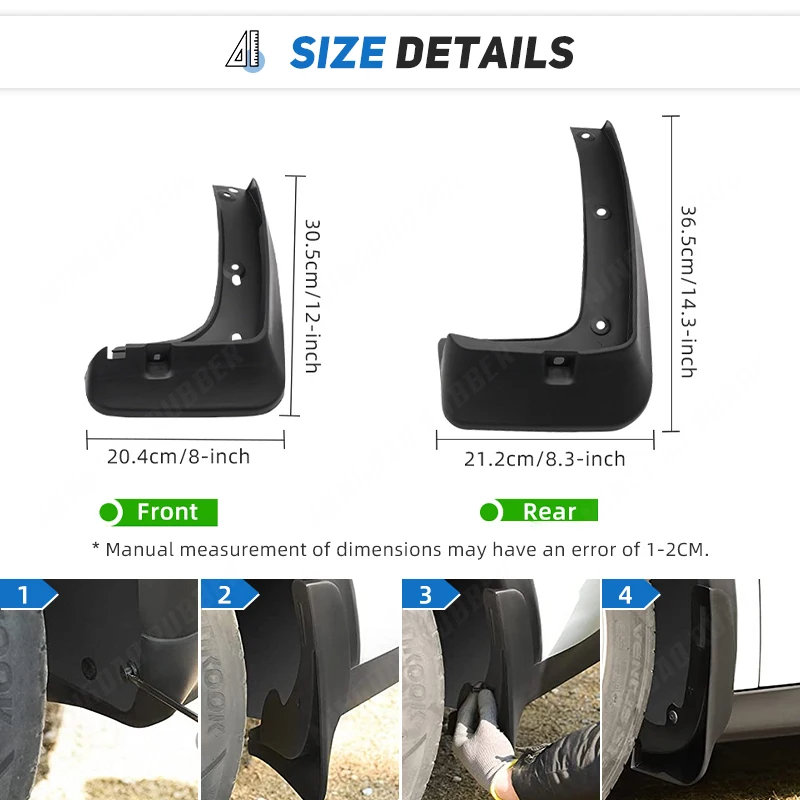 Guardabarros Hyundai Santa Fe ix45 2013-2018 contra salpicaduras - imagen 3