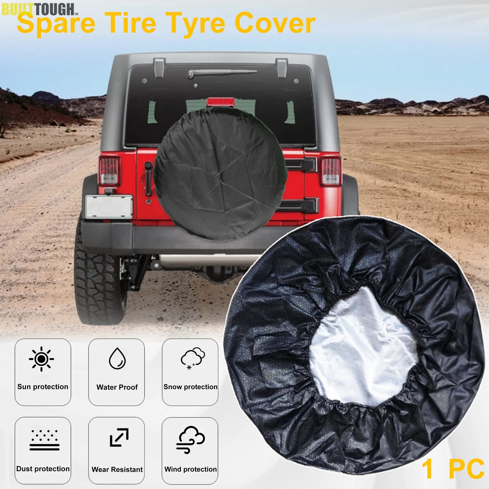 Protector rueda repuesto Jeep Wrangler JK JL – protección UV anticorrosión