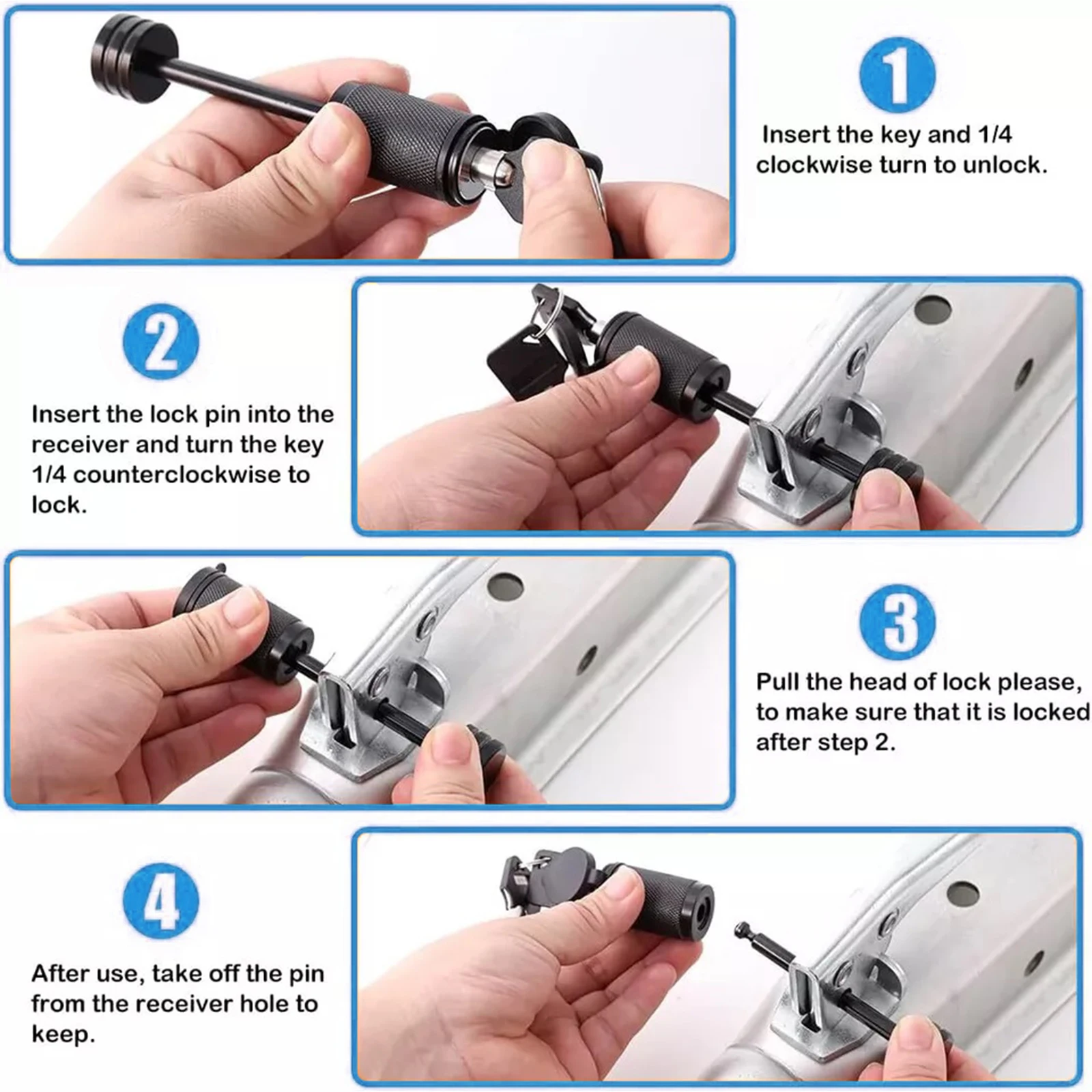 Pasador antirrobo para enganche de remolque – Accesorios autocaravana - imagen 4