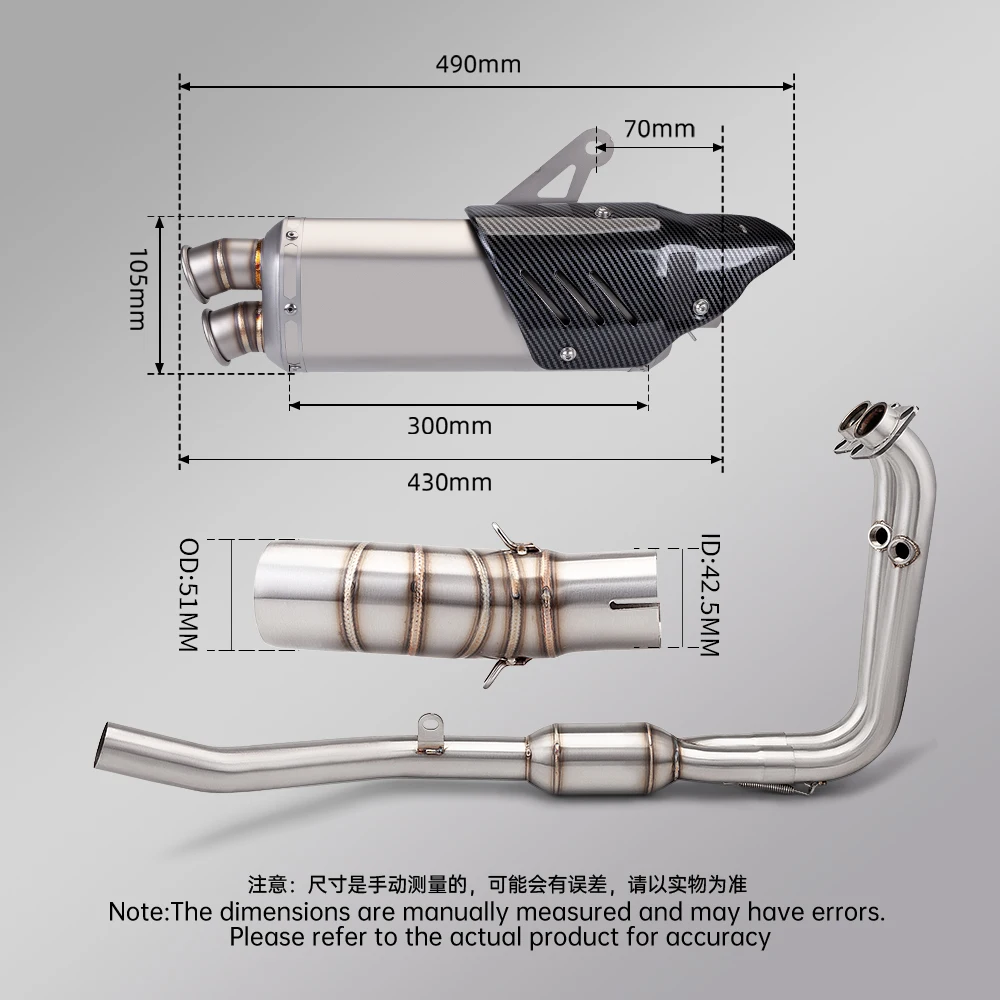 Tubo de conexión de escape 51 mm en acero inoxidable – 450SR - imagen 5