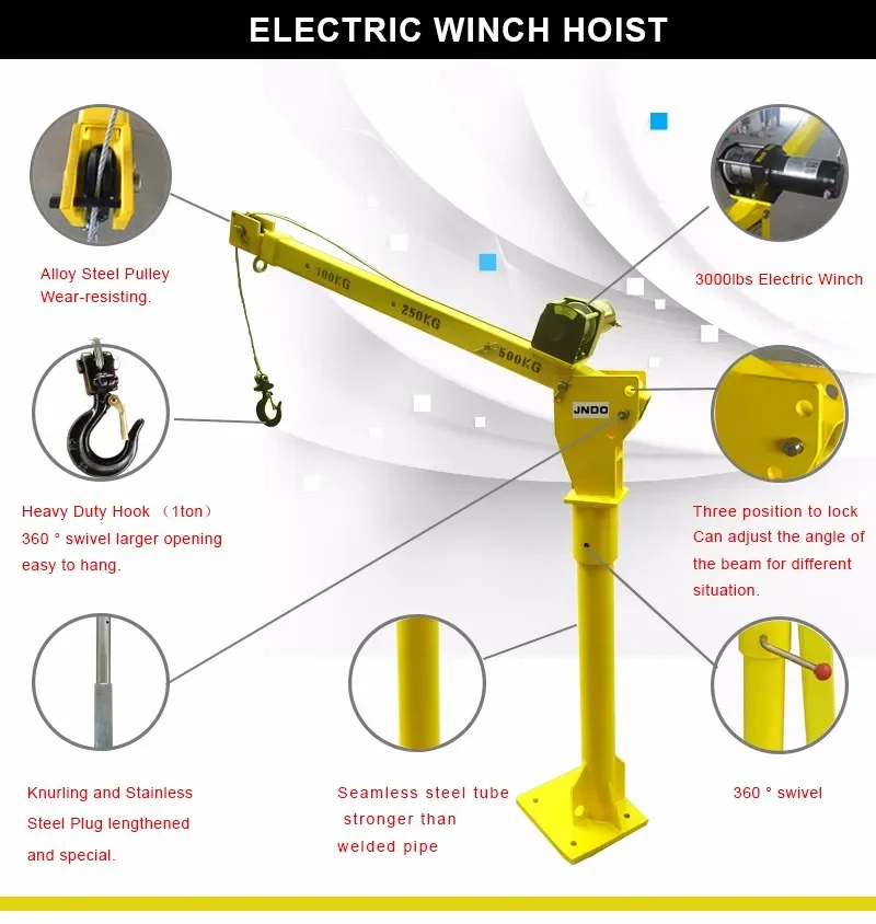 Grúa hidráulica plegable 12V/24V para camión de 500 a 800 kg - imagen 3