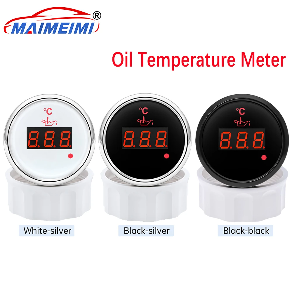 Medidor de aceite 52 mm con iluminación roja y alarma 50-150 C