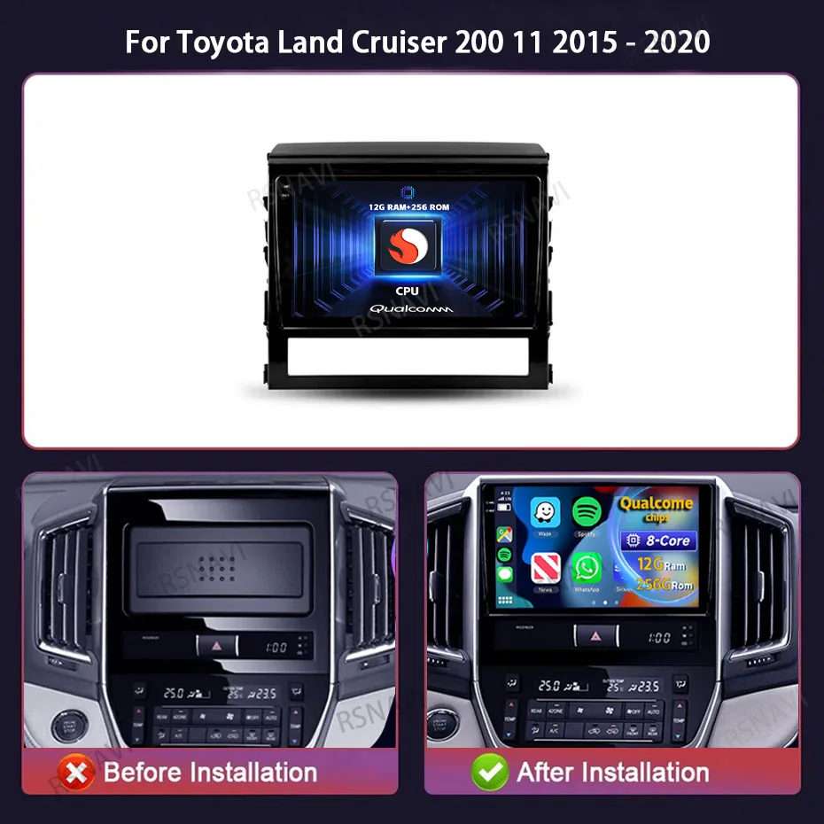 Radio Android 15 con CarPlay y WiFi para Toyota Land Cruiser 200 - imagen 2