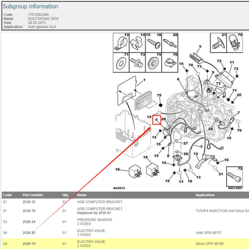 252979 8201360522 Original nuevo VÁLVULA DE ELECTRO AL4 para Peugeot 206CC 307CC 308CC SW 407 Citroen C2 C3 C4 Picasso C5 - imagen 3