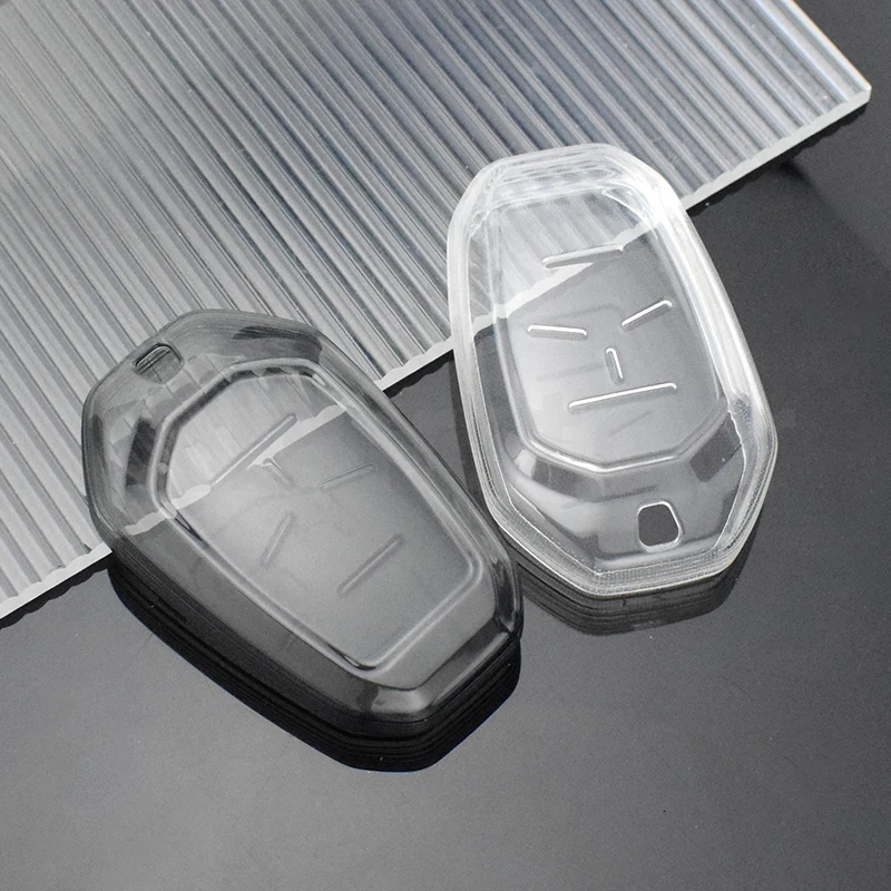 Vista de la carcasa protectora transparente para mando de coche