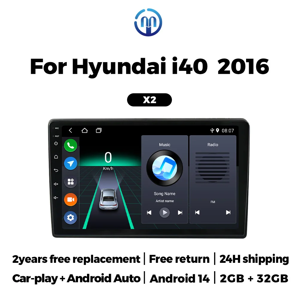 Radio Android MEKEDE 2Din con CarPlay y GPS – Hyundai i40 2011-2019 - imagen 2
