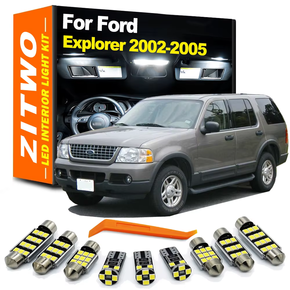 ZITWO 15 Uds Canbus No Error Kit de luz Interior LED para Ford Explorer 2002 2003 2004 2005 bombilla de coche cúpula lectura mapa lámpara de maletero