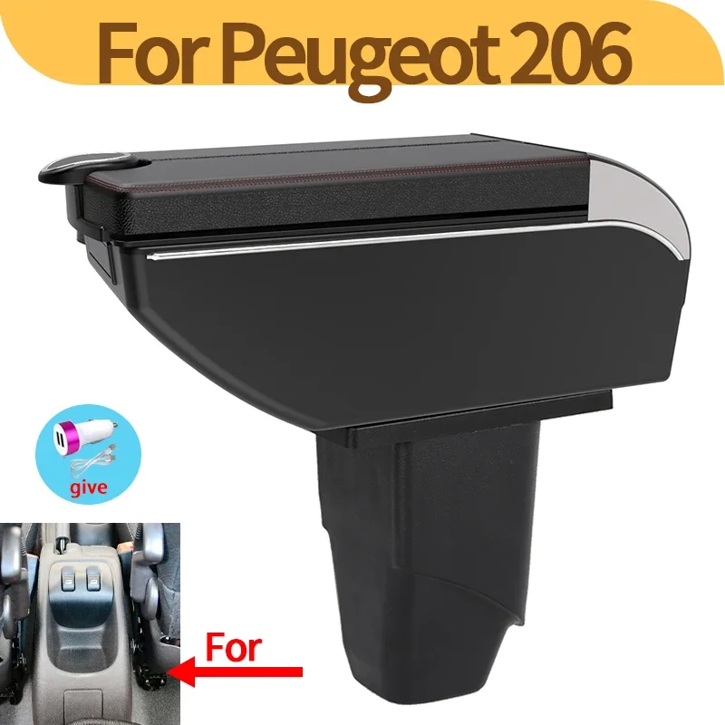 Reposabrazos con almacenaje y USB para Peugeot 206 y 206 CC