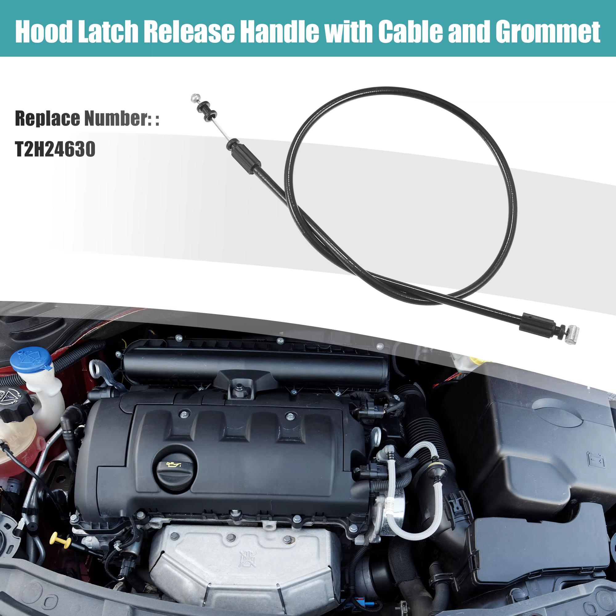 Cable de apertura de capó UXCELL T2H24630 para Jaguar XF 2016