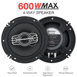Altavoces coaxiales 6 pulgadas 600 W 4 vías para coche 12 V