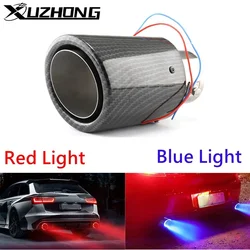 Silenciador de escape universal LED con salida recta roja/azul