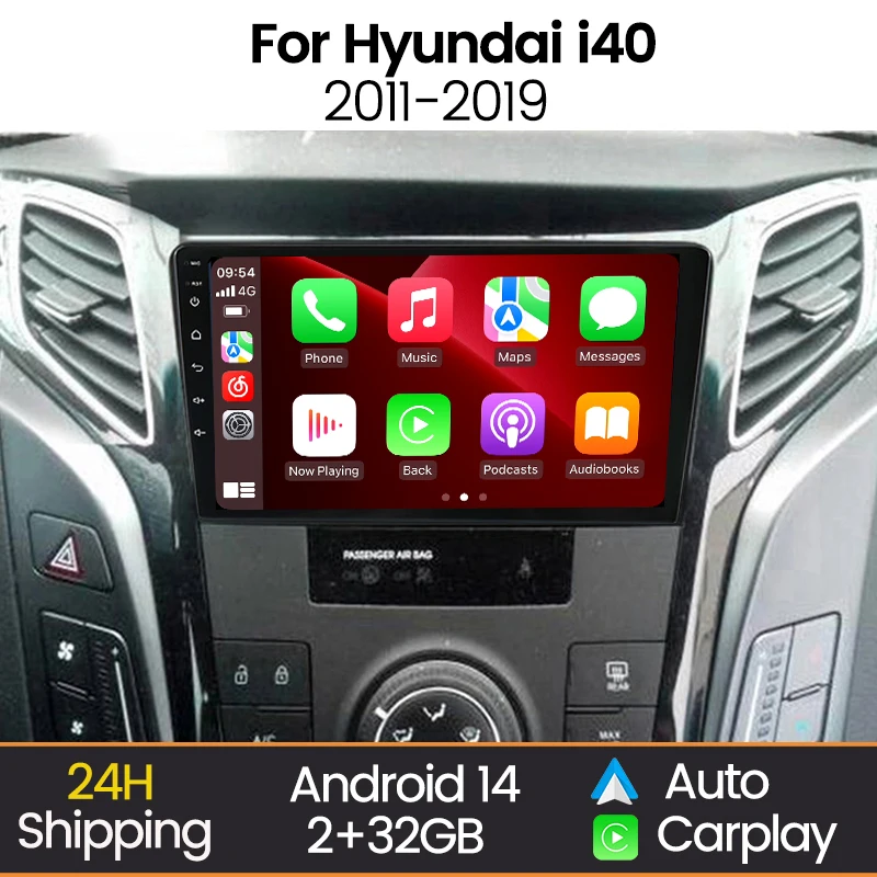 Radio Android MEKEDE 2Din con CarPlay y GPS – Hyundai i40 2011-2019