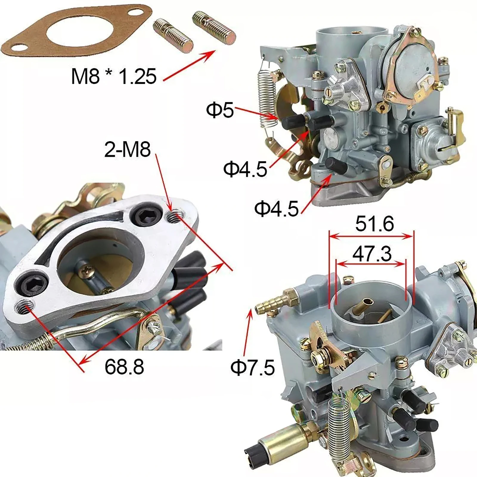 Carburador Artudatech 30/31 PICT-3 113129029A para VW Beetle - imagen 2