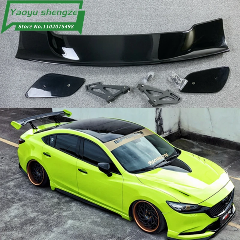 Alerón trasero GT fibra de carbono ABS universal sedán racing - imagen 3