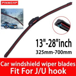 Escobilla limpiaparabrisas de coche 13 "14" 16 "18" 19 "20" 21 "22" 24 "26" 28 "escobilla limpiaparabrisas impermeable gancho J/U doble escobilla limpiaparabrisas de goma