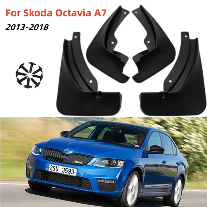 4 Uds guardabarros de coche para Skoda Octavia A7 5E 2013 2014 2015 2016 2017 2018 guardabarros protectores contra salpicaduras guardabarros guardabarros