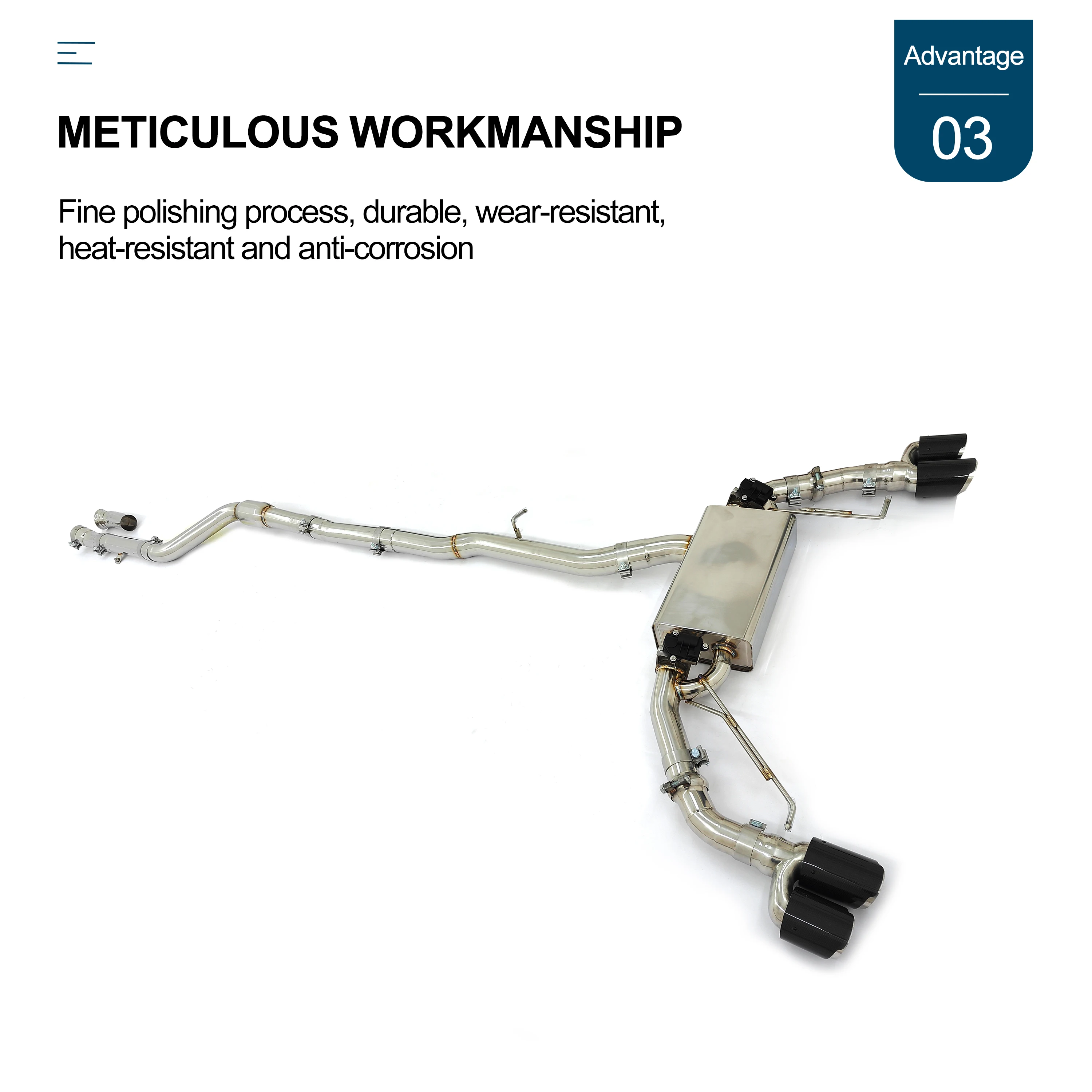 Sistema de escape catback CBNT con válvula para BMW X3 G01 30i B48 - imagen 4