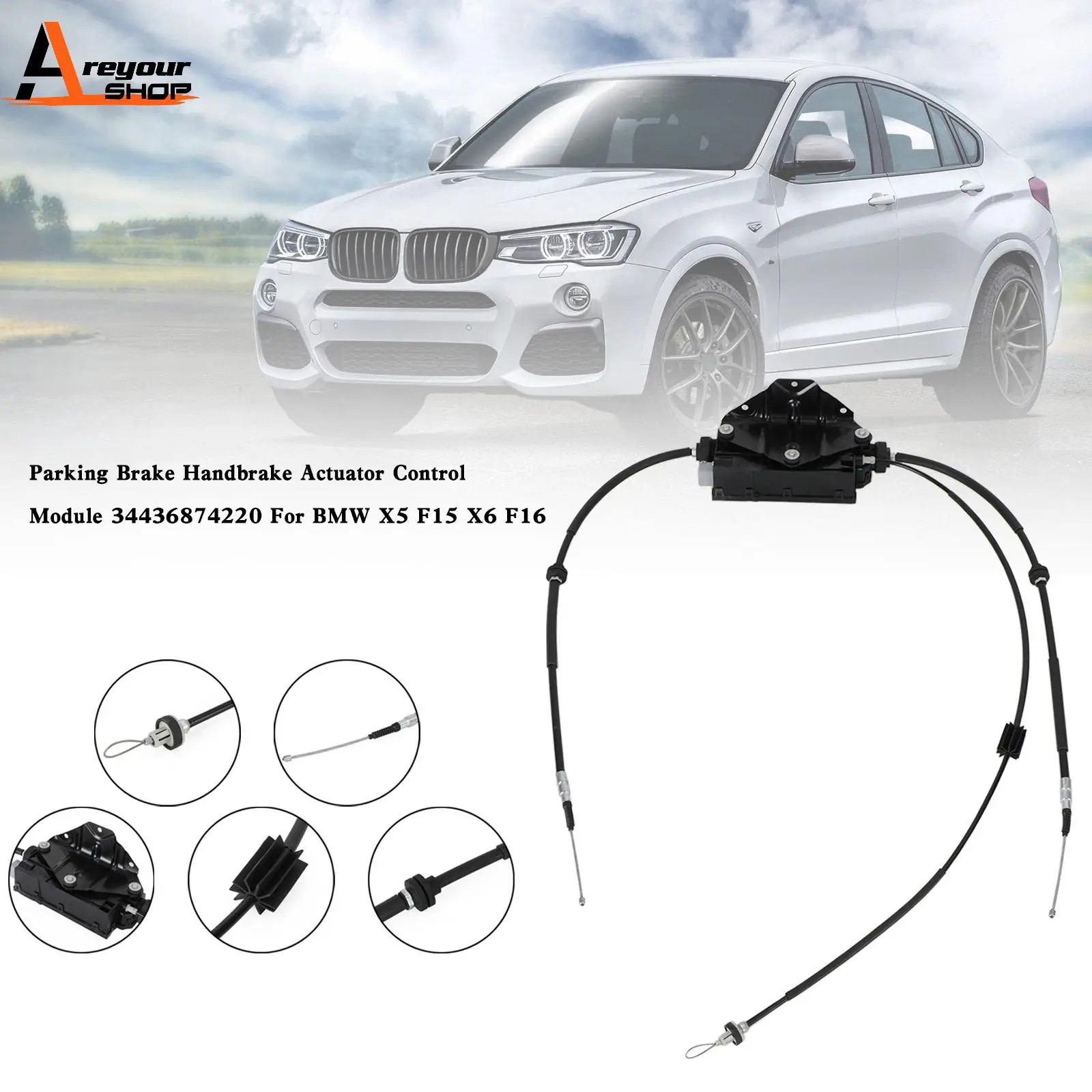 Módulo actuador freno de mano eléctrico BMW X5 F15 X6 34436874220