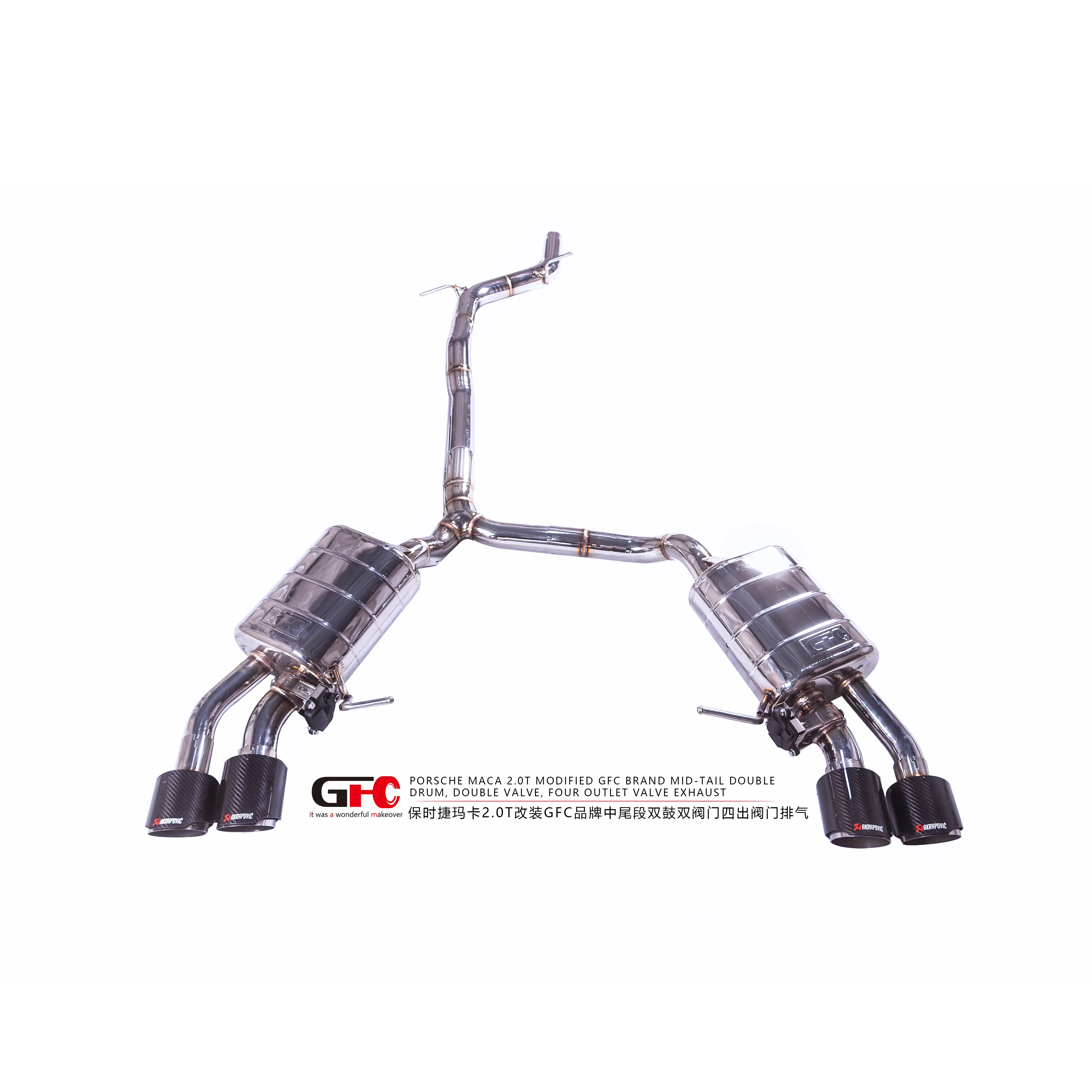 GFC Silenciador de escape trasero Porsche Macan 2.0T inox
