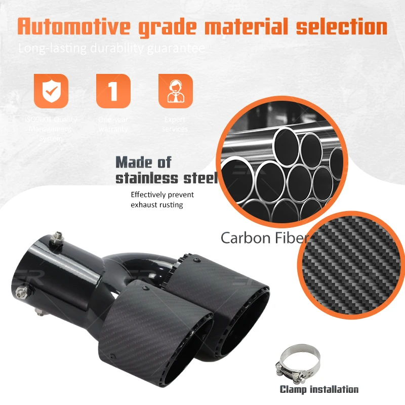 1 Uds. Punta de escape doble genuina elipse entrada accesorios de coche tubo de escape de fibra de carbono negro para BMW G28 coches herramientas silenciador - imagen 3