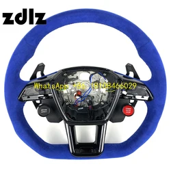 Volante de gamuza azul con carbono para Audi RS A6/A7 2018-2022